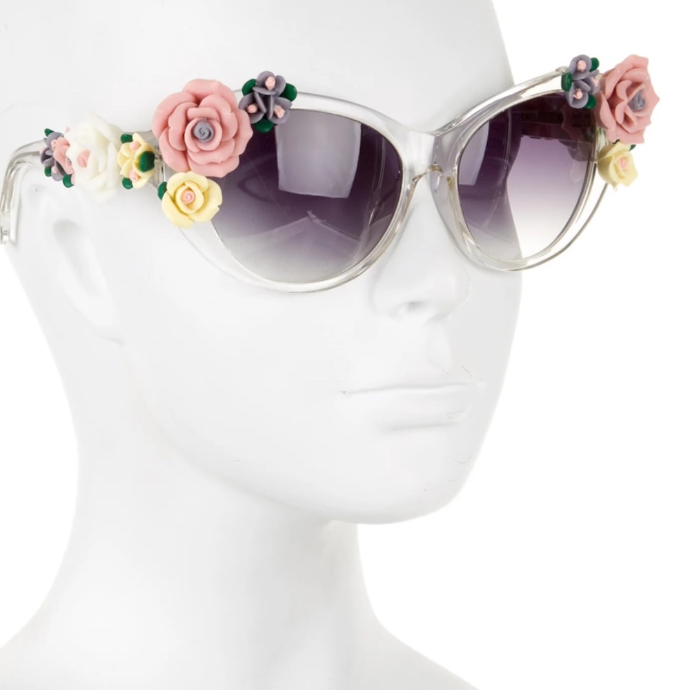 COPY - Dolce and Gabbana Floral Embellished Cat Eye Sunglasses
